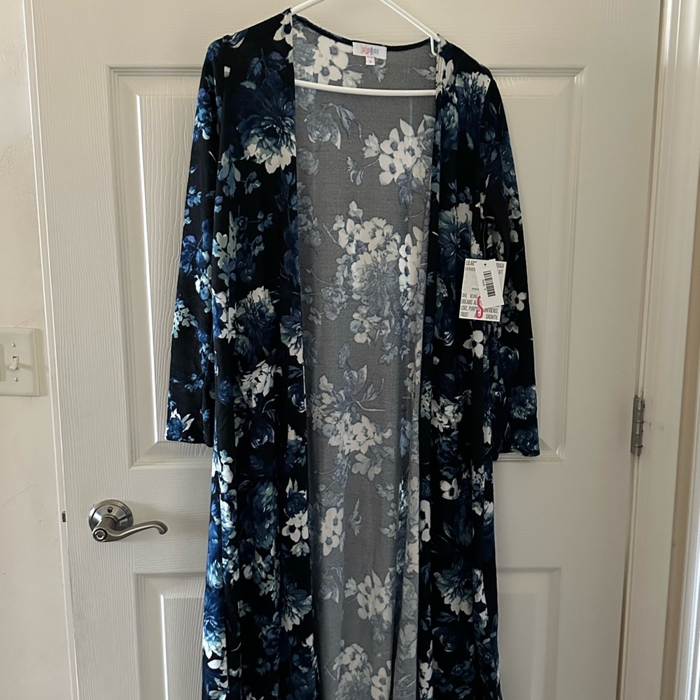 Floral Blue Kimono Robe
